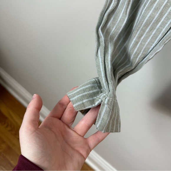 Beach Lunch Lounge | Striped Tie Waist Linen Blend Pants Size XS - Picture 6 of 8